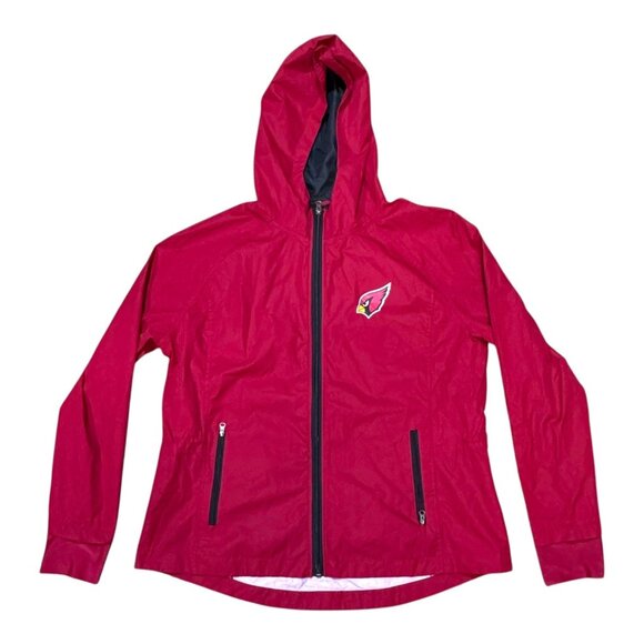 Arizona Cardinals Women Red Hooded Jacket XL NFL Team Apparel Hoodie Lightweight - Picture 1 of 8